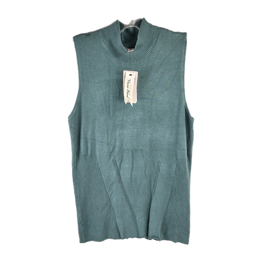 Anthropologie Philosophy Green Sleeveless Rayon Blend Sweater Sz L NWT
